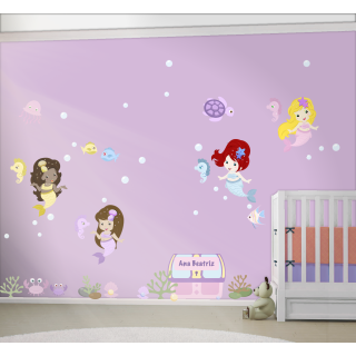 Kit Adesivo de Parede - Sereia